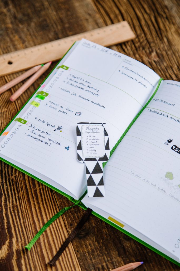 Terminkalender und To-Do-Listen in einem? Das geht mit dem Bullet Journal! Bring die Ideen der Bullet-Journal-Methode auch in deinen Grünen Faden.